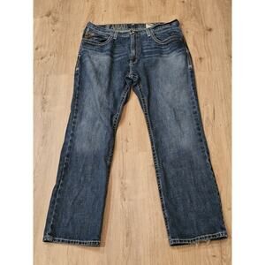 Ariat M4 Low Rise Boot Cut Boundary Jeans Mens 38/34 Blue Denim Work Cowboy